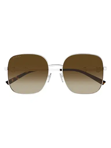 Gucci Women's GG Square Sunglasses - Silver Brown | Thumbnail 1