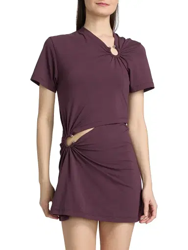 Rabanne Women's Ring-Accented Gathered Minidress | Thumbnail 3
