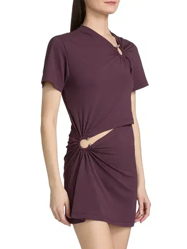 Rabanne Women's Ring-Accented Gathered Minidress | Thumbnail 4