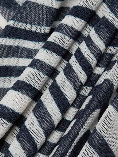 Jean Paul Gaultier Women's Striped Long-Sleeve Knit Top - Ecru Navy | Thumbnail 7 Jean Paul Gaultier Women's Striped Long-Sleeve Knit Top - Ecru Navy | Thumbnail 7
