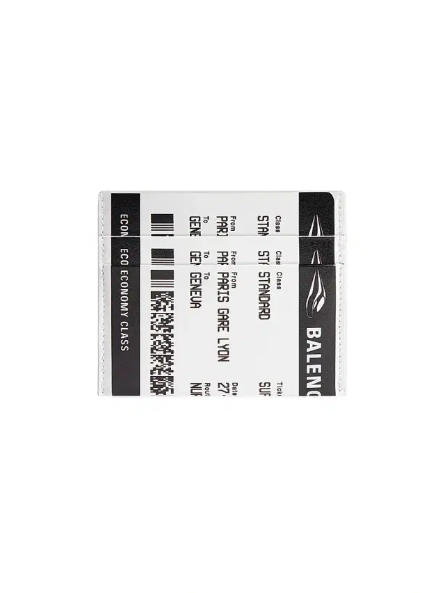 Men's Passport Boarding Card Holder - Black White