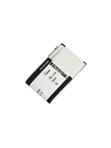 Balenciaga Men's Passport Boarding Pass Long Coin and Card Holder - Black White | Thumbnail 2