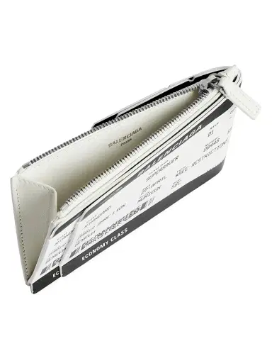 Balenciaga Men's Passport Boarding Pass Long Coin and Card Holder - Black White | Thumbnail 3