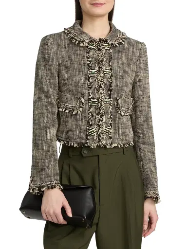 MAISON COMMON Women's Cotton-Blend Tweed Crop Jacket | Thumbnail 3 MAISON COMMON Women's Cotton-Blend Tweed Crop Jacket | Thumbnail 3