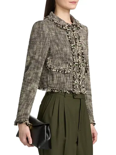 MAISON COMMON Women's Cotton-Blend Tweed Crop Jacket | Thumbnail 4 MAISON COMMON Women's Cotton-Blend Tweed Crop Jacket | Thumbnail 4