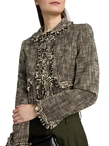 MAISON COMMON Women's Cotton-Blend Tweed Crop Jacket | Thumbnail 6 MAISON COMMON Women's Cotton-Blend Tweed Crop Jacket | Thumbnail 6