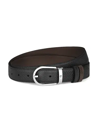 Montblanc Men's Horseshoe Reversible Leather Belt - Black | Thumbnail 1 Montblanc Men's Horseshoe Reversible Leather Belt - Black | Thumbnail 1
