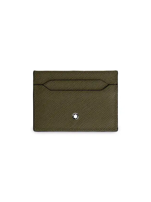 Men's Sartorial Leather Card Holder - Green
