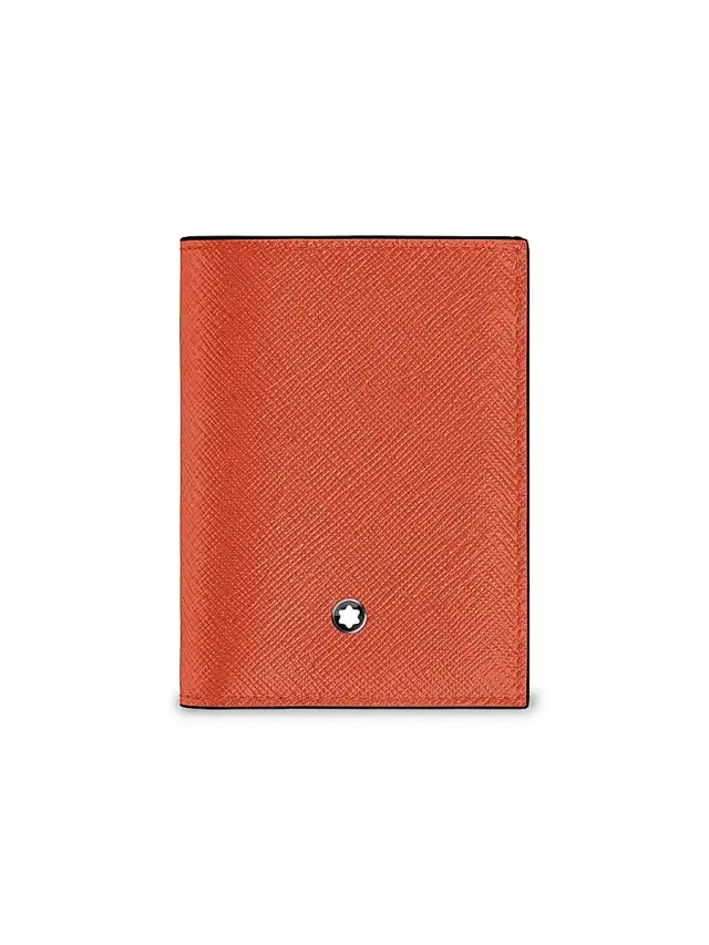 Men's Sartorial Leather Mini Wallet - Orange