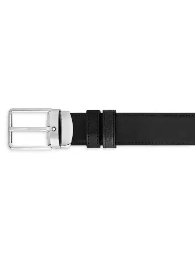 Montblanc Men's Everyday Reversible Leather Belt - Black | Thumbnail 2 Montblanc Men's Everyday Reversible Leather Belt - Black | Thumbnail 2