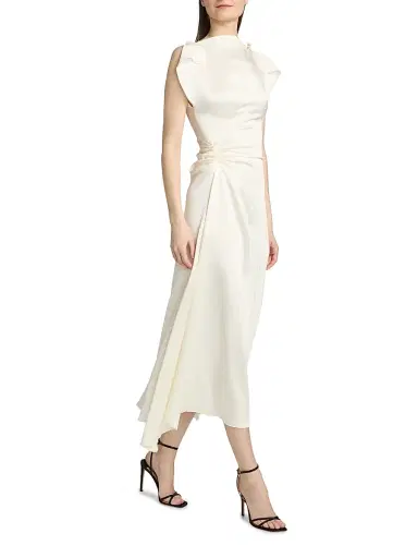 Victoria Beckham Women's Drape Bias-Cut Midi-Dress | Thumbnail 2