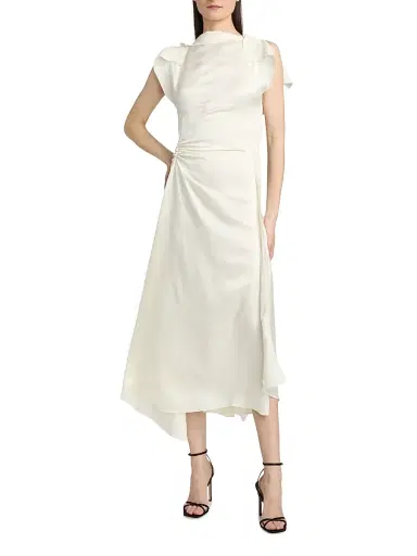 Victoria Beckham Women's Drape Bias-Cut Midi-Dress | Thumbnail 3