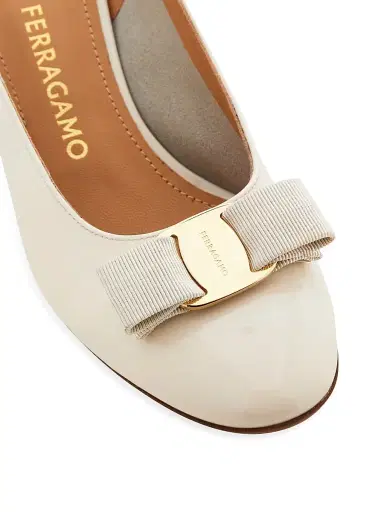 Ferragamo Women's Vetty 55MM Leather Slingback Pumps - Mascarpone Biscotto - Size 11 | Thumbnail 5