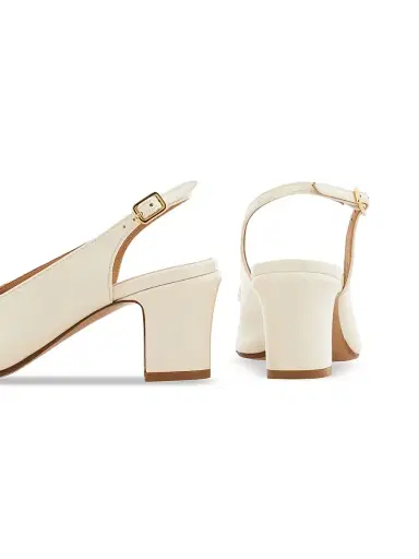 Ferragamo Women's Vetty 55MM Leather Slingback Pumps - Mascarpone Biscotto - Size 11 | Thumbnail 6