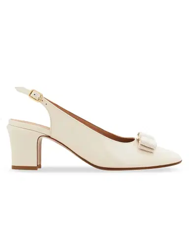 Ferragamo Women's Vetty 55MM Leather Slingback Pumps - Mascarpone Biscotto - Size 11 | Thumbnail 1