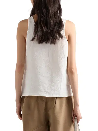 Prada Women's Embroidered Linen Top - White - Size 6 | Thumbnail 3