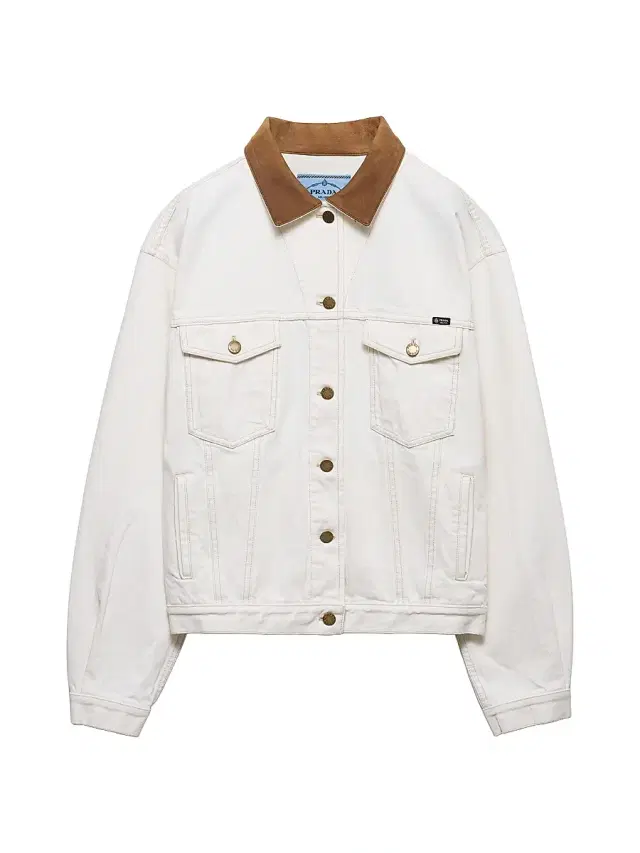 Prada Women's Old Denim Blouson Jacket - White