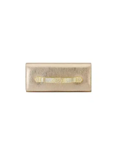 BVLGARI Women's Tubogas Leather Clutch - Light Gold | Thumbnail 1 BVLGARI Women's Tubogas Leather Clutch - Light Gold | Thumbnail 1