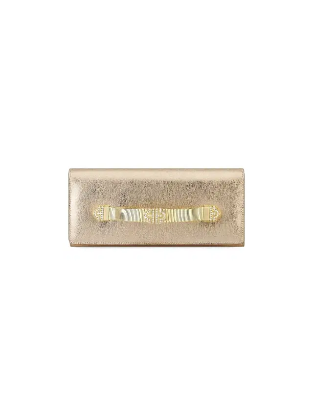 BVLGARI Women's Tubogas Leather Clutch - Light Gold