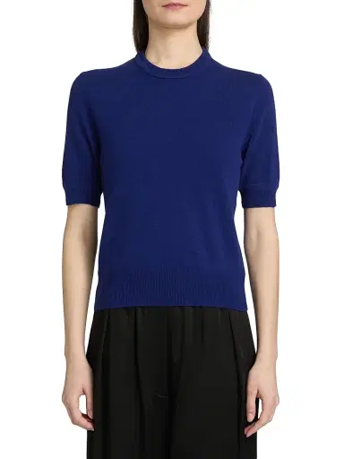 Jil Sander Women's Crewneck Wool Sweater - Violet Night - Size 10 | Thumbnail 3