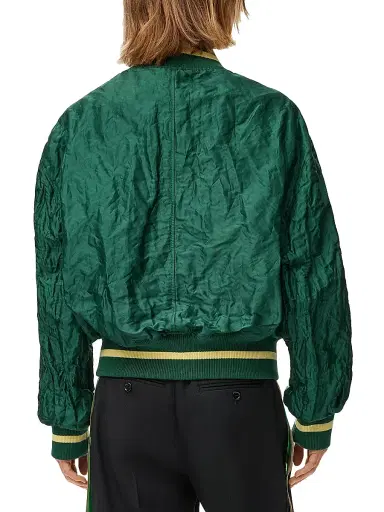 Loewe Women's Taffeta Bomber Jacket - Dark Green - Size 8 | Thumbnail 4