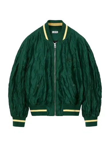 Loewe Women's Taffeta Bomber Jacket - Dark Green - Size 8 | Thumbnail 1