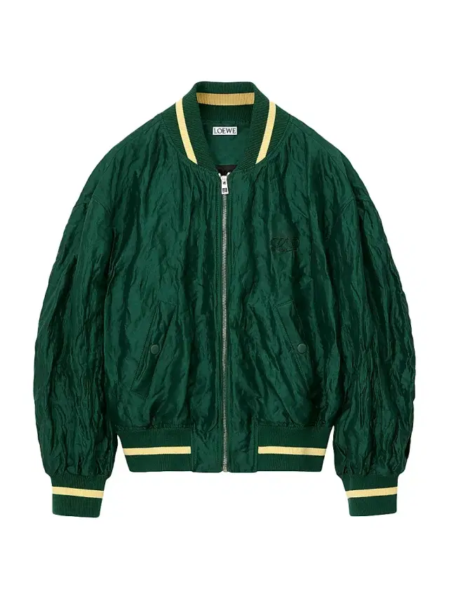 LOEWE Women's Taffeta Bomber Jacket - Dark Green