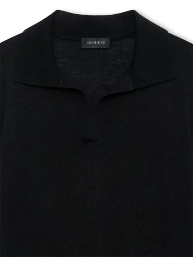 Anine Bing Women's Moni Johnny Collar Polo Sweater | Thumbnail 5 Anine Bing Women's Moni Johnny Collar Polo Sweater | Thumbnail 5