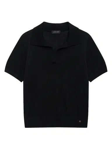 Anine Bing Women's Moni Johnny Collar Polo Sweater | Thumbnail 1 Anine Bing Women's Moni Johnny Collar Polo Sweater | Thumbnail 1