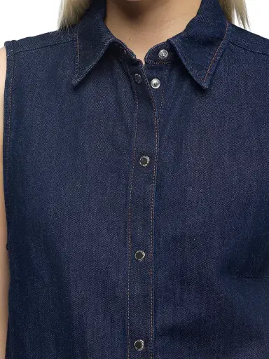 7 For All Mankind Women's Denim Sleeveless Shirt - Blossom - Size XS | Thumbnail 6 7 For All Mankind Women's Denim Sleeveless Shirt - Blossom - Size XS | Thumbnail 6