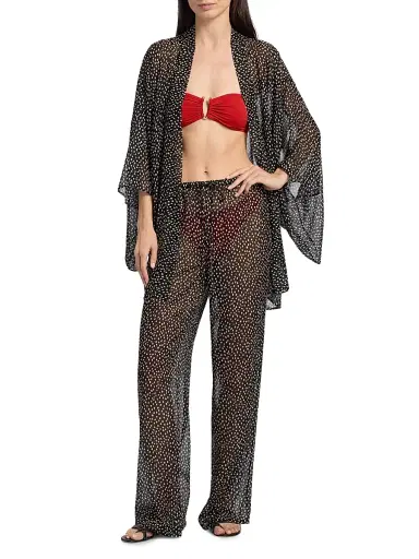 Nili Lotan Women's Kima Wild Dot Silk Kimono-Inspired Jacket | Thumbnail 2 Nili Lotan Women's Kima Wild Dot Silk Kimono-Inspired Jacket | Thumbnail 2