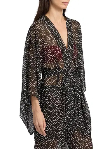 Nili Lotan Women's Kima Wild Dot Silk Kimono-Inspired Jacket | Thumbnail 4 Nili Lotan Women's Kima Wild Dot Silk Kimono-Inspired Jacket | Thumbnail 4