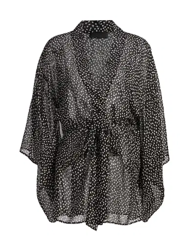 Nili Lotan Women's Kima Wild Dot Silk Kimono-Inspired Jacket | Thumbnail 1 Nili Lotan Women's Kima Wild Dot Silk Kimono-Inspired Jacket | Thumbnail 1