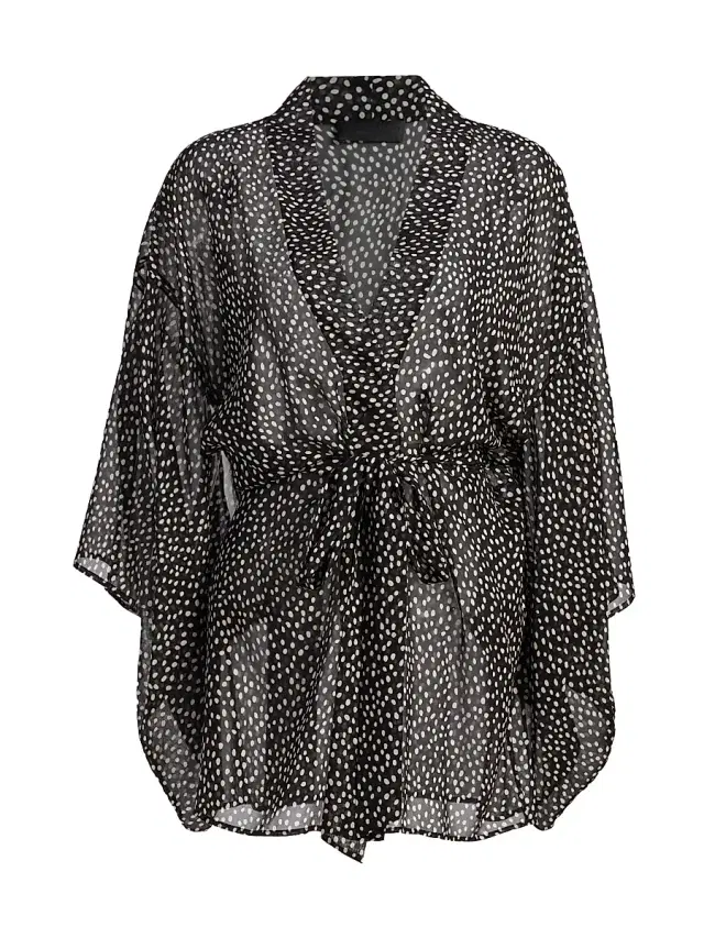 Nili Lotan Women's Kima Wild Dot Silk Kimono-Inspired Jacket - Wild Dot