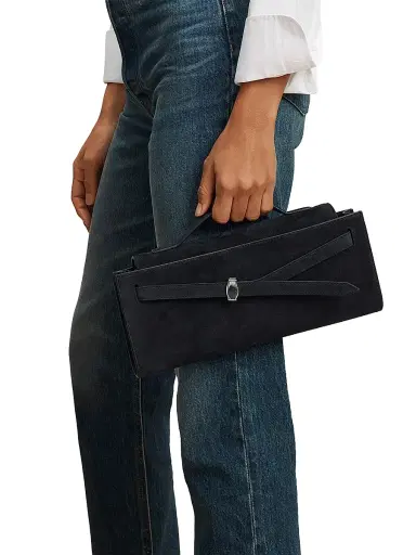 Veronica Beard Women's Dash Suede Clutch - Vb Navy | Thumbnail 2 Veronica Beard Women's Dash Suede Clutch - Vb Navy | Thumbnail 2