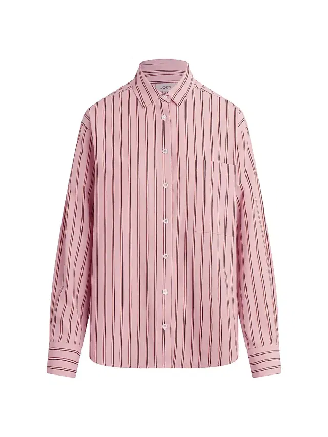 Joe's Jeans Women's The Boyfriend Striped Button-Front Shirt - Blush Pink Stripe