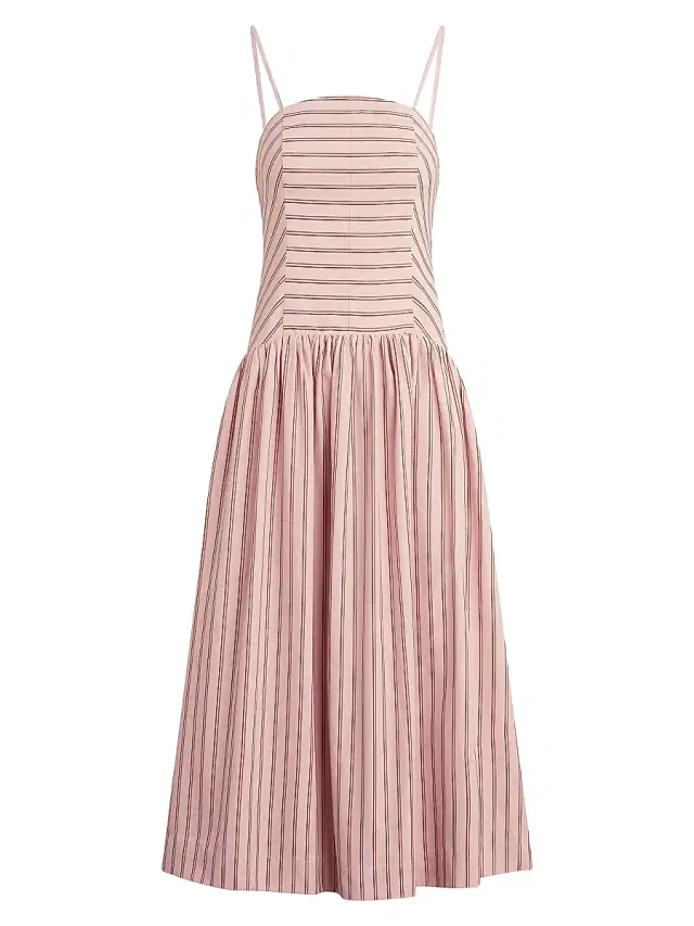 Joe's Jeans Women's The Mara Drop-Waist Midi-Dress - Blush Pink Stripe