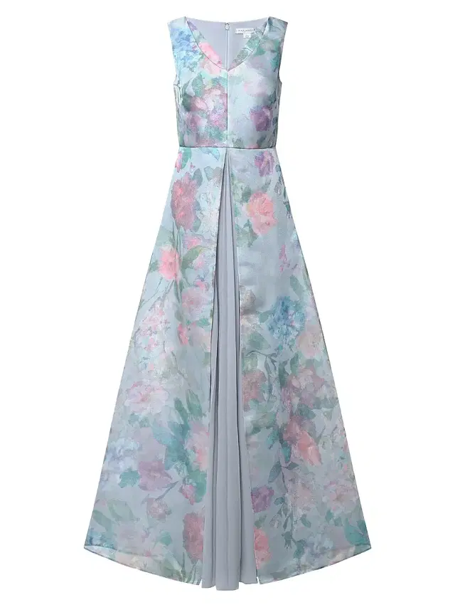 Kay Unger Women's Merida Floral Organza A-Line Gown - Spring Mist