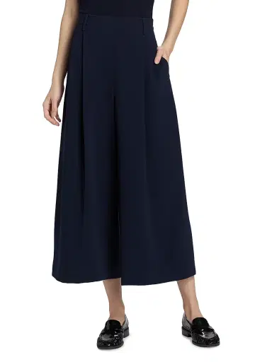LESET Women's Arielle Pleated Crop Trousers - Midnight - Size XL | Thumbnail 3