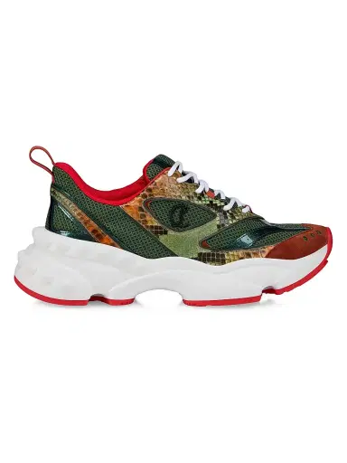 Christian Louboutin Men's So Flo Python Dégradé Leather and Veau Velours Sneakers | Thumbnail 1