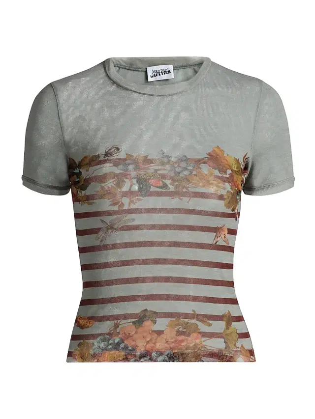 Women's Printed Knit Top - Light Blue Multicolor