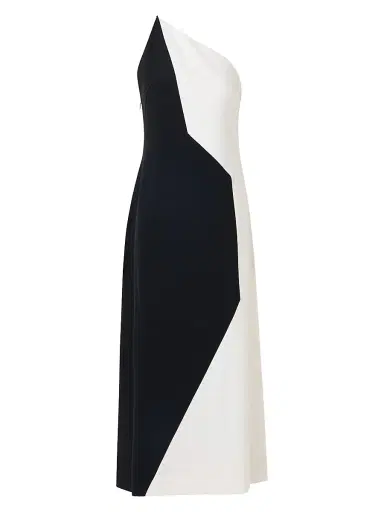 Akris Women's Colorblocked One-Shoulder Midi-Dress | Thumbnail 1 Akris Women's Colorblocked One-Shoulder Midi-Dress | Thumbnail 1
