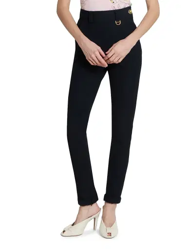 Chloé Women's Woven Straight-Leg Trousers - Black | Thumbnail 3 Chloé Women's Woven Straight-Leg Trousers - Black | Thumbnail 3