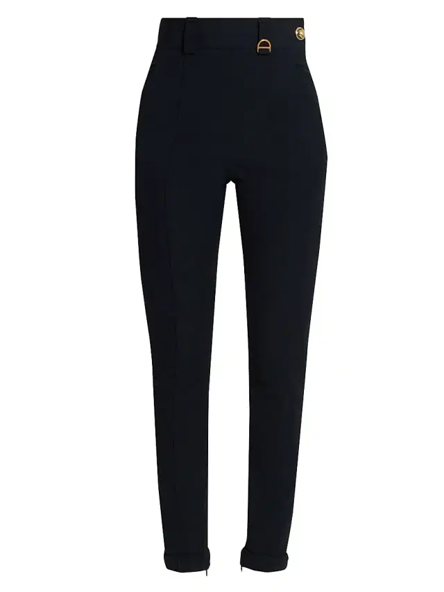Chloé Women's Woven Straight-Leg Trousers - Black