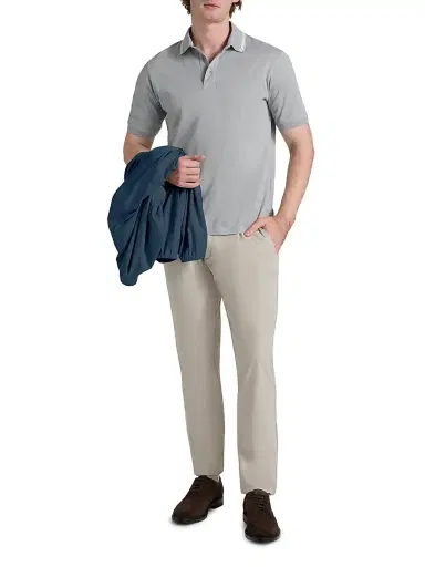 HERNO Men's Knit Cotton Polo Shirt - Pearl Grey - Size XXL | Thumbnail 2 HERNO Men's Knit Cotton Polo Shirt - Pearl Grey - Size XXL | Thumbnail 2