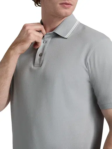 HERNO Men's Knit Cotton Polo Shirt - Pearl Grey - Size XXL | Thumbnail 6 HERNO Men's Knit Cotton Polo Shirt - Pearl Grey - Size XXL | Thumbnail 6