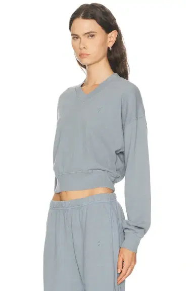 ÉTERNE Cropped V Neck Sweatshirt | Thumbnail 2 ÉTERNE Cropped V Neck Sweatshirt | Thumbnail 2