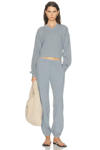 ÉTERNE Cropped V Neck Sweatshirt | Thumbnail 4 ÉTERNE Cropped V Neck Sweatshirt | Thumbnail 4