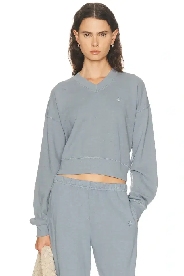 Eterne Cropped V Neck Sweatshirt