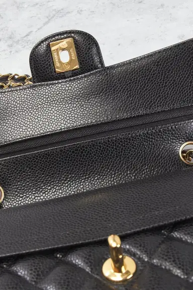 chanel Chanel Caviar Small Classic Double Flap Bag | Thumbnail 7